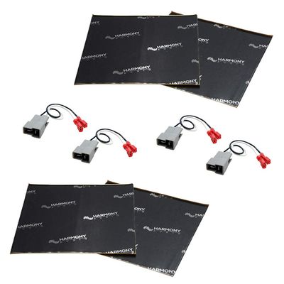 Harmony Audio Bundle with (2) HA-729301 Factory Speaker Replacement Harness and Sound Dampening Speakers Kit Compatible with Mercedes 0 Series 84-93