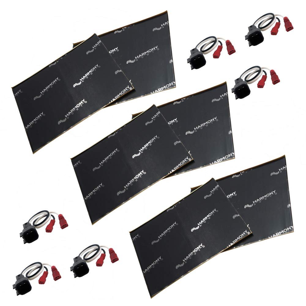 Harmony Audio HA-725600 Compatible with Ford Focus 2000-2014 Speaker Replacement Harnesss and HA-SDSK Car Truck SUV Sound Damping Dampening Deadening (2) Mat 10" x 10" Sheets Speaker Install Kit
