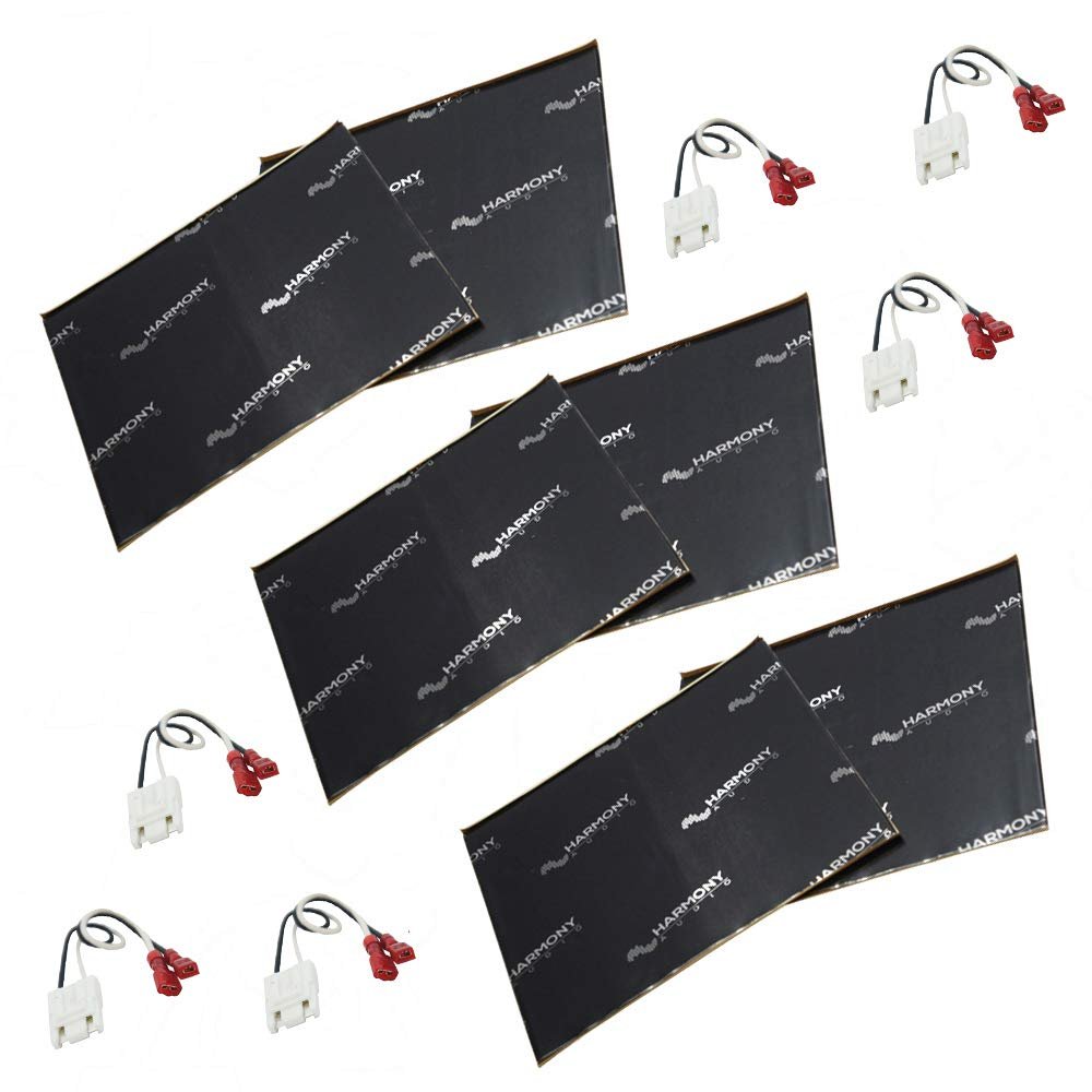 Harmony Audio (3) HA-724500 Factory Speaker Replacement Harness Bundle with Sound Dampening Speakers Kit Compatible with Jeep Grand Cherokee 1996-1998