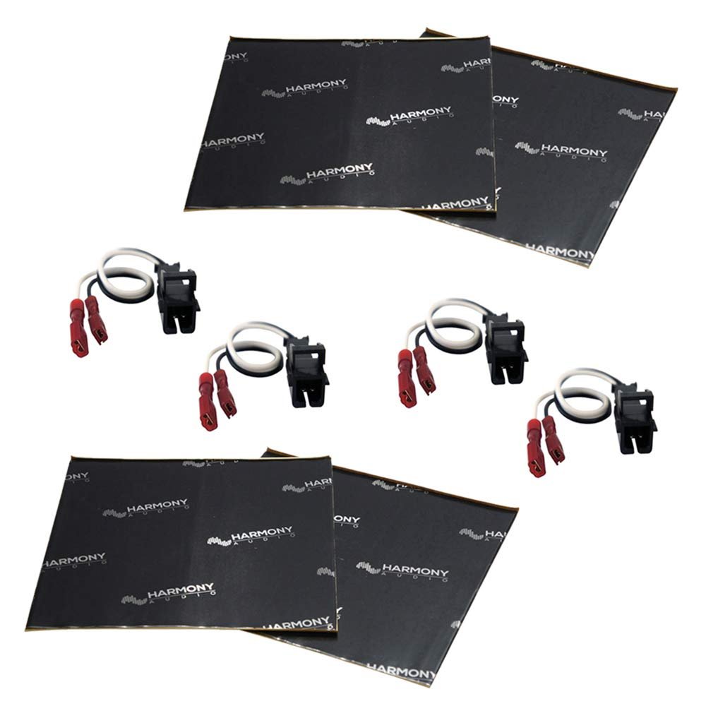 Harmony Audio (2 HA-724568 Factory Speaker Replacement Harness Bundle with Sound Dampening Speakers Kit Compatible with Buick Lacrosse/Allure 2005-2009