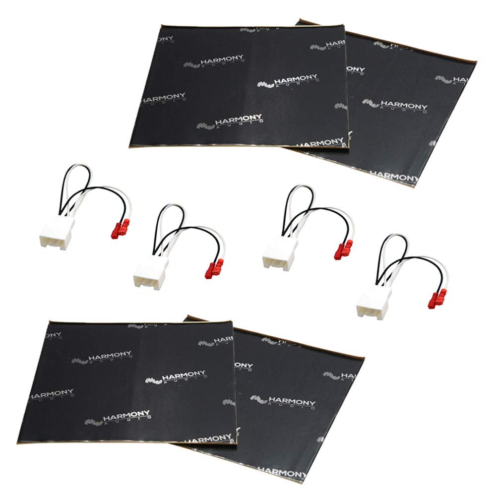 Harmony Audio (2 HA-725602 Factory Speaker Replacement Harness Bundle with Sound Dampening Speakers Kit Compatible with Ford Fusion 2013-2019