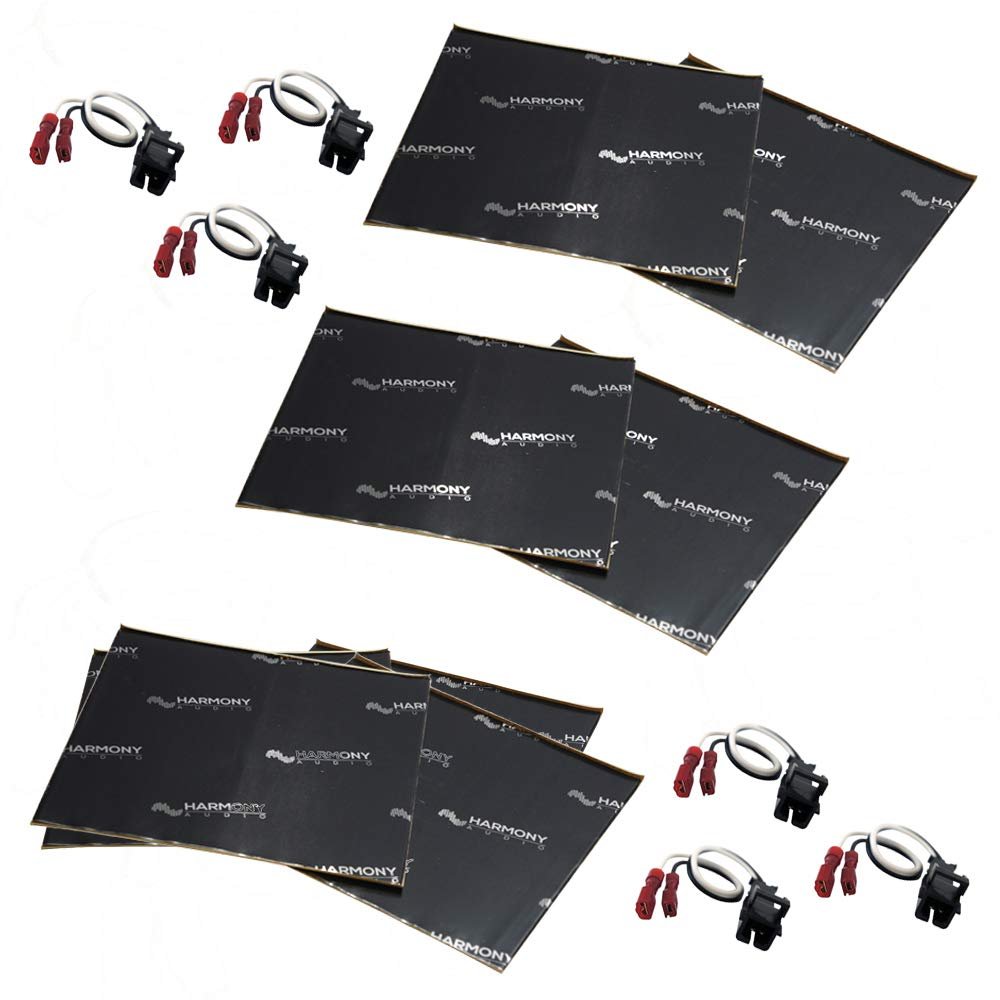 Harmony Audio (3) HA-724568 Factory Speaker Replacement Harness Bundle with Sound Dampening Speakers Kit Compatible with Hummer H2 2003-2010