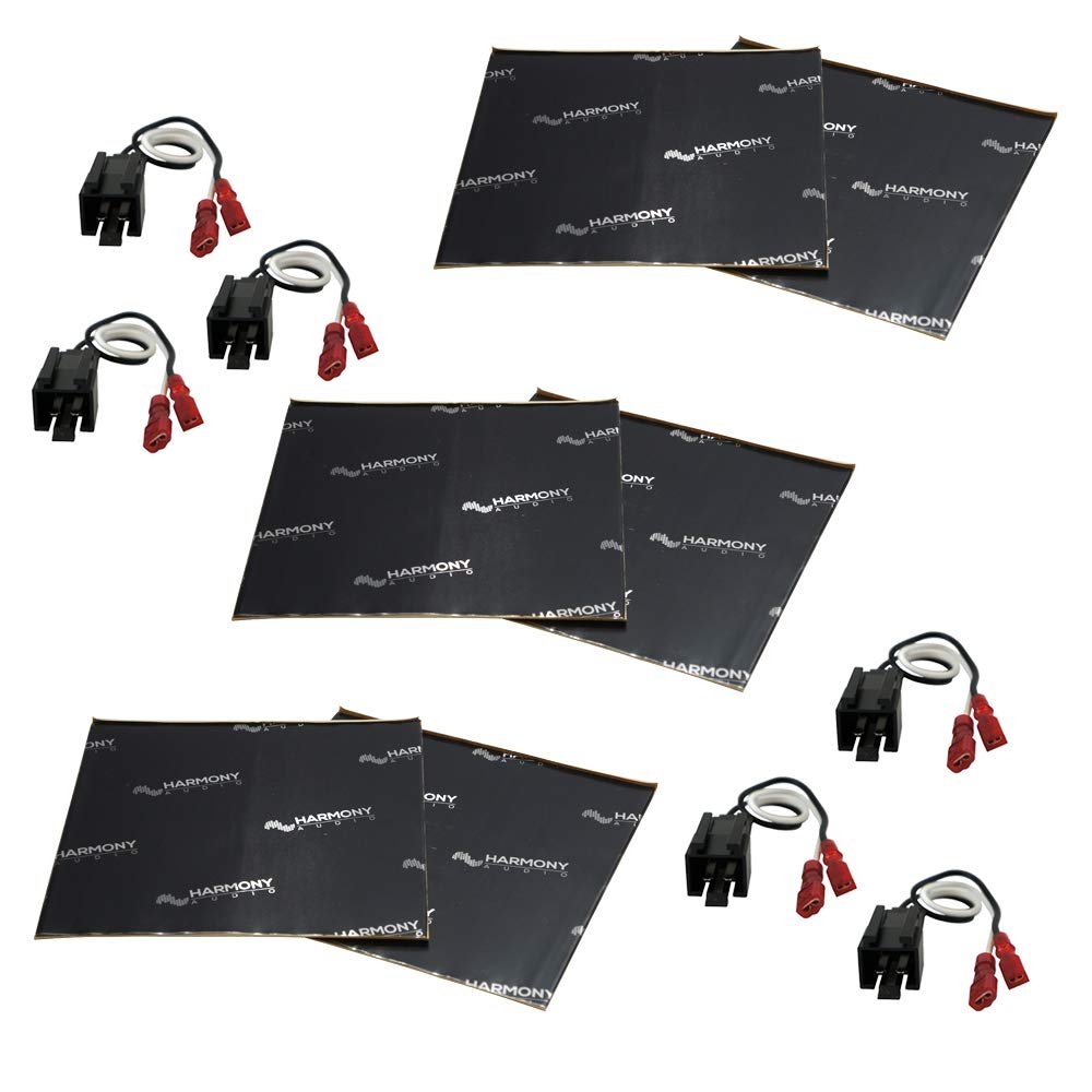 Harmony Audio HA-726512 Compatible with Chrysler Concorde 1998-2001 Factory Speaker Replacement Harness and HA-SDSK Sound Damping Dampening Deadening (2) Mat 10" x 10" Sheets Speaker Install Kit