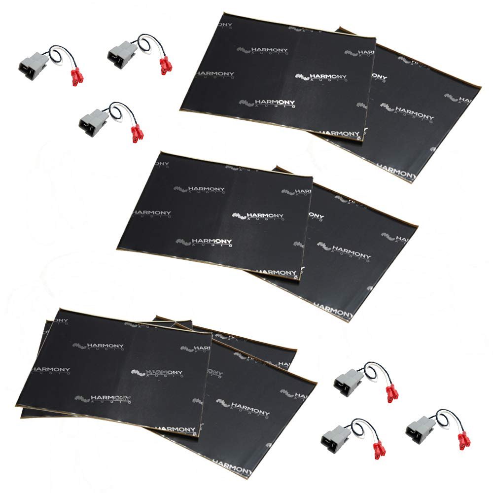 Harmony Audio (3) HA-729301 Factory Speaker Replacement Harness Bundle with Sound Dampening Speakers Kit Compatible with Gmc Sierra 1999-2000