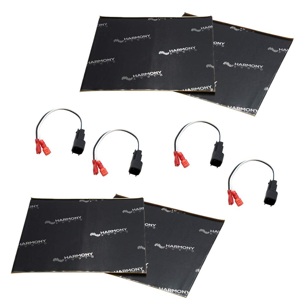 Harmony Audio (2 HA-724572 Factory Speaker Replacement Harness Bundle with Sound Dampening Speakers Kit Compatible with Chevy Tahoe 2015-2018