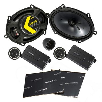 Harmony Audio Kicker 46CSS684 Car Audio 6x8 Component Full Range Stereo Speakers Set CSS68 Bundle Sound Dampening Speaker Kit