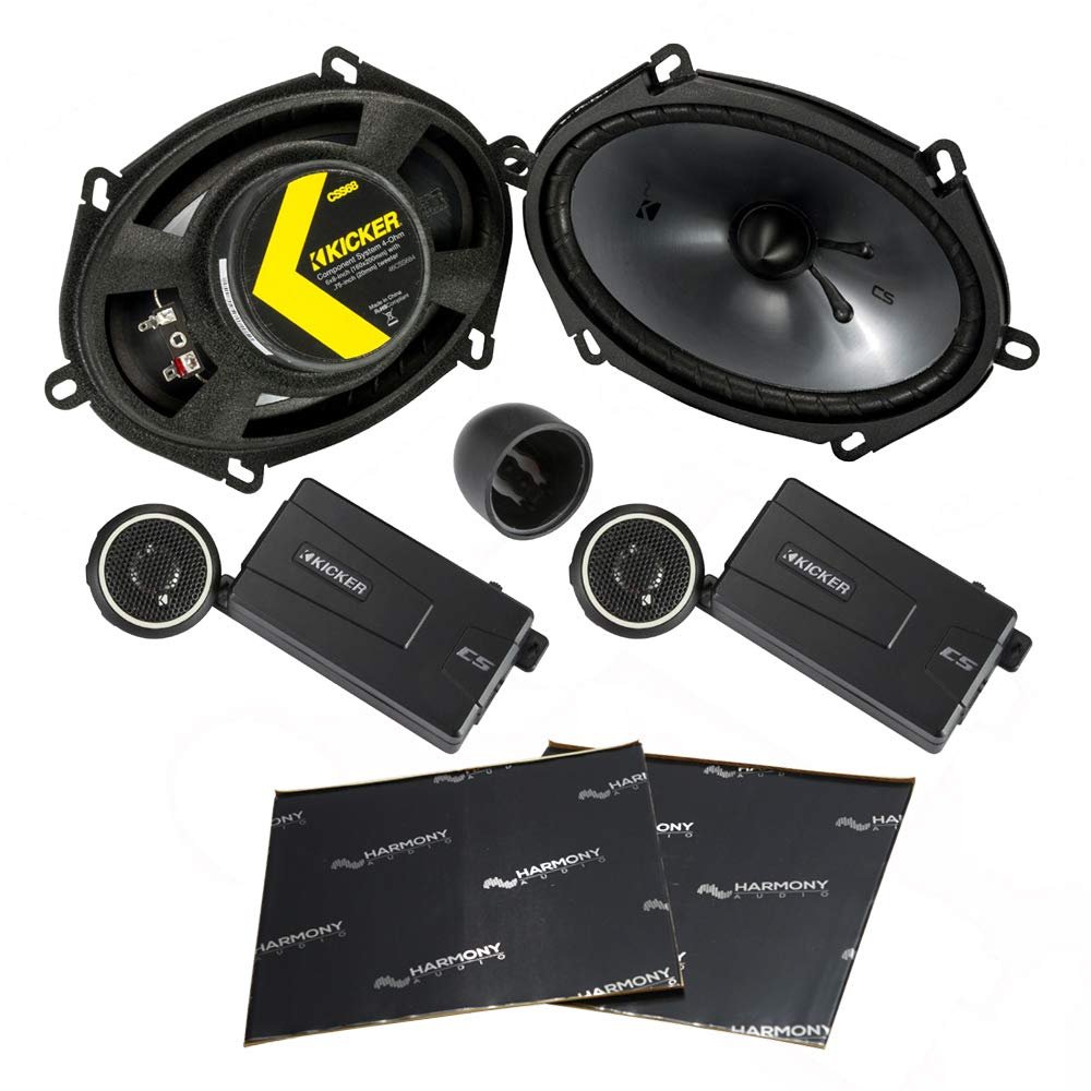 Harmony Audio Kicker 46CSS684 Car Audio 6x8 Component Full Range Stereo Speakers Set CSS68 Bundle Sound Dampening Speaker Kit
