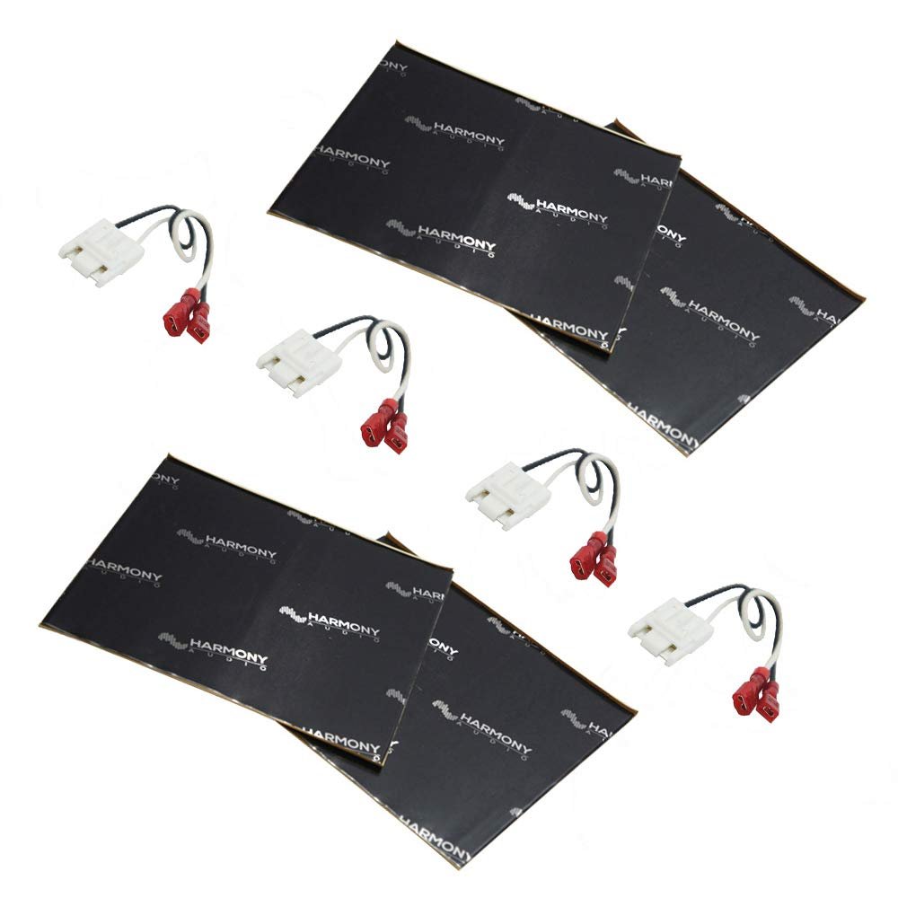 Harmony Audio (2 HA-724500 Factory Speaker Replacement Harness Bundle with Sound Dampening Speakers Kit Compatible with Cadillac Brougham 1987-1992