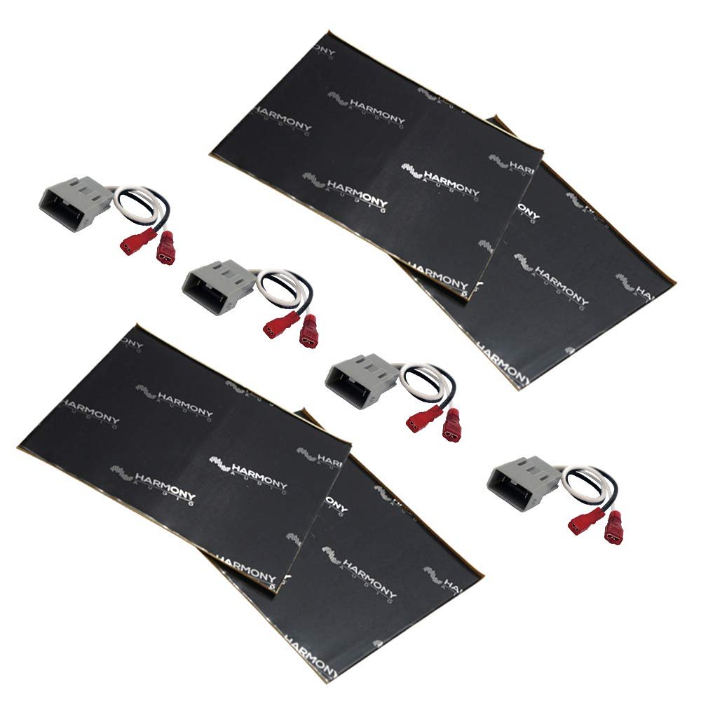 Harmony Audio HA-727800 Bundle Compatible with Honda Civic 2001-2011 HA-SDSK Sound Damping Dampening Deadening (2) Mat 10" x 10" Sheets Speaker Install Kit Factory Speaker Replacement (2) Harness