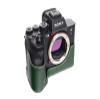 A7S III Camera Case, BolinUS Handmade Genuine Real Leather Half Camera Case Bag Cover for Sony Alpha 7S A7S III A7S3 A7SM3 Camera Bottom Opening Version + Hand Strap (Green) view 2