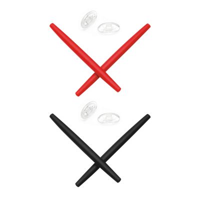 Mryok 2 Pair Replacement Earsocks Nosepiece for Oakley Transistor - Red & Black