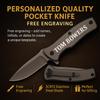 GIFTS INFINITY Personalized Pocket Knife  Custom Engraved, Titanium-Coated Stainless Steel, 2.75" Blade, Liner Lock  Gift for Men, Groomsmen, Camping, Hiking, Outdoor Use (Grey) view 2
