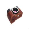 A7C Camera Case, BolinUS Handmade Genuine Real Leather Half Camera Case Bag Cover for Sony Alpha 7C A7C Camera Bottom Opening Version + Hand Strap (LavaBrown) view 2