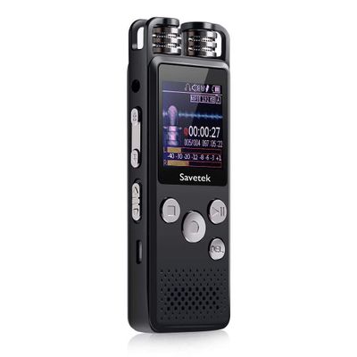 16GB Professional EVP Digital Audio Voice Recorders Voice Activated USB Pen PCM 1536Kbps with Lossless HiFi Mp3 Player eBook for Meetings Lectures Password Noise Cancellation External Microphone