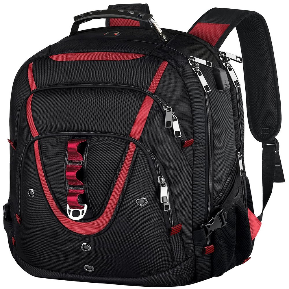 17.3 Laptop Backpack, Extra Large Travel laptop Backpack with Rain Cover, TSA Friendly Flight Approved with RFID Anti Theft Pocket and USB Charger Port, Water Resistant College Bag for Men and Women