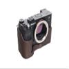 A7C Camera Case, BolinUS Handmade Genuine Real Leather Half Camera Case Bag Cover for Sony Alpha 7C A7C Camera Bottom Opening Version + Hand Strap (Coffee) view 2