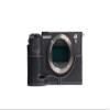 A7C Camera Case, BolinUS Handmade Genuine Real Leather Half Camera Case Bag Cover for Sony Alpha 7C A7C Camera Bottom Opening Version + Hand Strap (Black) view 1