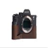 A7S III Camera Case, BolinUS Handmade Genuine Real Leather Half Camera Case Bag Cover for Sony Alpha 7S A7S III A7S3 A7SM3 Camera Bottom Opening Version + Hand Strap (Coffee) view 1