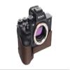 A7S III Camera Case, BolinUS Handmade Genuine Real Leather Half Camera Case Bag Cover for Sony Alpha 7S A7S III A7S3 A7SM3 Camera Bottom Opening Version + Hand Strap (Coffee) view 2