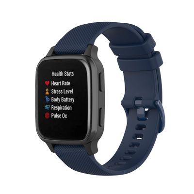 FitTurn Soft Colorful Silicone Watch Band Straps Compatible with Garmin Venu Sq 2 Music watch Replacement Quick Release Watch Bands Sport Strap Compatible with Garmin Venu Sq 2 Music Smartwatch (Navy blue)