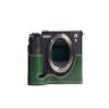 A7C Camera Case, BolinUS Handmade Genuine Real Leather Half Camera Case Bag Cover for Sony Alpha 7C A7C Camera Bottom Opening Version + Hand Strap (Green) view 1