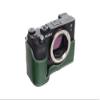 A7C Camera Case, BolinUS Handmade Genuine Real Leather Half Camera Case Bag Cover for Sony Alpha 7C A7C Camera Bottom Opening Version + Hand Strap (Green) view 2