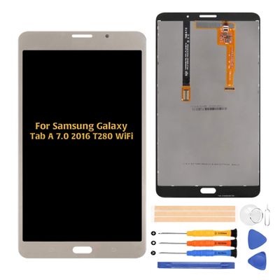 A-MIND for Samsung Galaxy Tab A 7.0 2016 T280 Wi-Fi LCD Display Touch Screen Assembly Replacement Parts, SM-T280 Tablet Front Panel & LCD Screen Repair,with Free Tool Set (Gold)