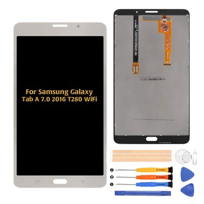 A-MIND for Samsung Galaxy Tab A 7.0 2016 T280 Wi-Fi LCD Display Touch Screen Assembly Replacement Parts, SM-T280 Tablet Front Panel & LCD Screen Repair,with Free Tool Set (Silvery)