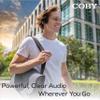 Coby Bluetooth Headphones, Rechargeable and Foldable Over-Ear Headset with Mic, TF Card Slot and AUX Input, Hands-Free Controls, 5-Hour Playback, Micro-USB Cable Included, Black view 4