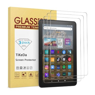 3 Pack Screen Protector for All-New Fire HD 8/HD8 Plus/Fire HD 8 Kids/Fire HD 8 Kids Pro Tablet (14th&12th &10th Generation, 2024&2022&2020 Released),Tempered Glass 9H Hardness Anti Scratch Clear, 8-inch