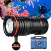 TrustFire DF50 Scuba Diving Light, 6500 Lumens Video Camera Photography Dive LED Flashlight, USB Rechargeable Torch, 70M Underwater, Super Bright, with Violet Red White Lights view 1