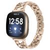 DKEnjoy Stainless Steel Replacement Strap Accessories Bracelet Adjustable Watch Band Wristbands Compatible for Fitbit Versa 3 Smartwatch (Champagne) view 1