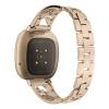 DKEnjoy Stainless Steel Replacement Strap Accessories Bracelet Adjustable Watch Band Wristbands Compatible for Fitbit Versa 3 Smartwatch (Champagne) view 3