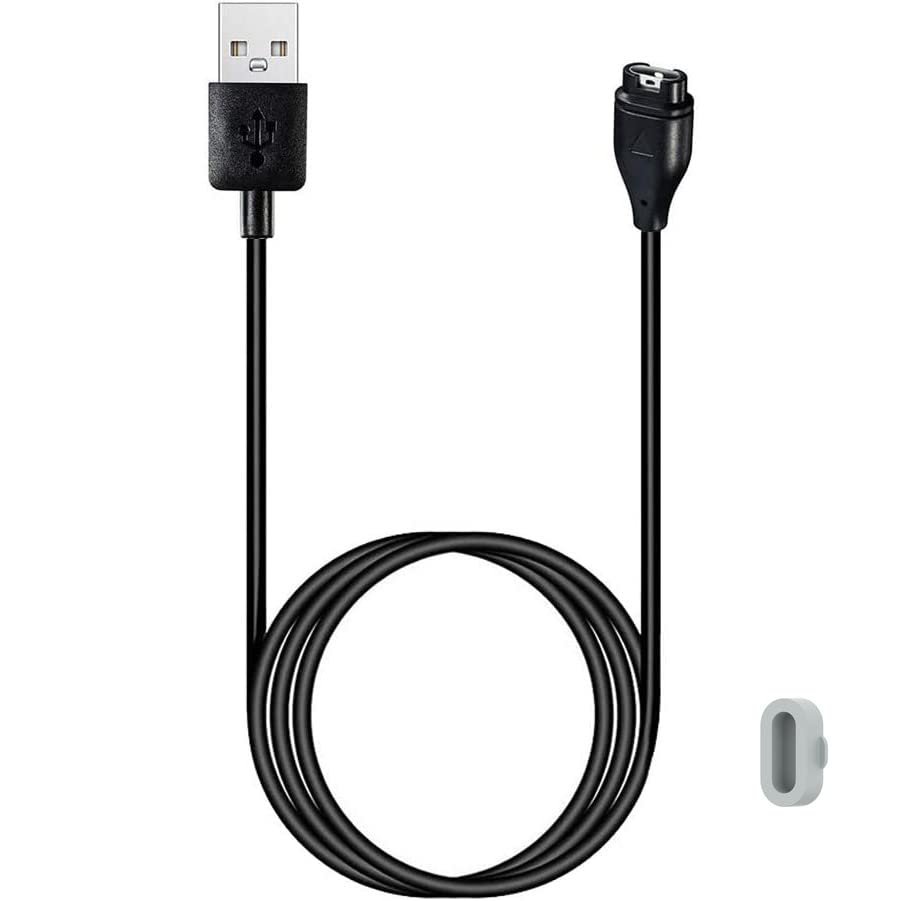 Kissmart Charger for Garmin Approach S10 S12 S40 S42 S44 S50 S60 S62 S70, Replacement Charging Cable Cord Plus a Grey Charger Port Anti Dust Plug for Garmin Approach Smart Watch