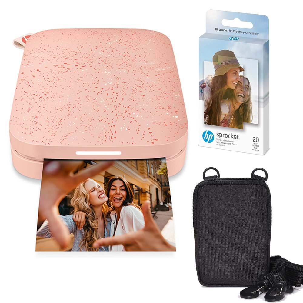 HP Sprocket Portable 2x3 Instant Photo Printer (Blush Pink) Zink Paper Bundle