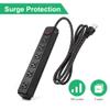 Vilobos Heavy Duty Metal Surge Protector Power Strip with Mounting Brackets,6 Feet Long Extension Cord 300 Joule Overload Protection for Home,Office,Hotel (2, 6 outlets) view 4