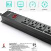 Koreyosh Power Strip 2PCS Surge Protector 6-Outlet with 2 USB Ports(5V/2.4A),6ft Heavy-Duty Braided Extension Cords for Smart-Phone,Tablet PC,Laptop,Desktop,Home/Office,300 Joules,Black view 3