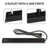 Koreyosh Power Strip 2PCS Surge Protector 6-Outlet with 2 USB Ports(5V/2.4A),6ft Heavy-Duty Braided Extension Cords for Smart-Phone,Tablet PC,Laptop,Desktop,Home/Office,300 Joules,Black view 4