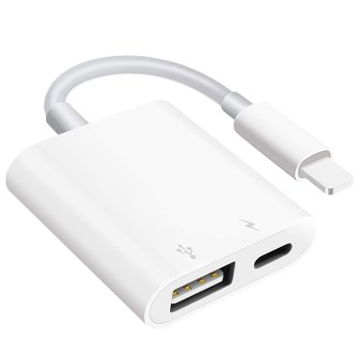 SUNTRSI USB Camera Adapter with Charging Port, Portable USB Female OTG Adapter Suitable for iPhone iPad, Plug and Play USB Adapter for iPad Support Card Reader