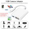 SUNTRSI USB Camera Adapter with Charging Port, Portable USB Female OTG Adapter Suitable for iPhone iPad, Plug and Play USB Adapter for iPad Support Card Reader view 2