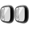 HANKN 2 Pack Screen Protector Case Compatible with Fitbit Versa 3 / Sense, Full Coverage Soft TPU Protective Cover Bumper (Black+Black) view 1