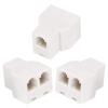 AIMIJIA 3Female Telephone Splitter Adapter Cable,Telephone Landline Cable Connector and Separator (RJ11 6P4C-3 Pack) view 1