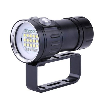 Zerodis IPX8 18000LM 500M Flashlight, Underwater Diving Lighting Lamp Light Handheld Video Photography Torch with Handle Bracket