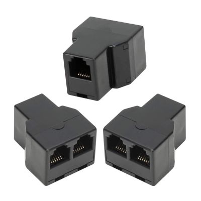 AIMIJIA 3Female Telephone Splitter Adapter Cable,Telephone Landline Cable Connector and Separator (RJ12 6P6C-3 Pack)
