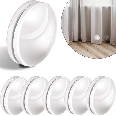 Jetec 12 Pcs/6 Sets Magnetic Curtain Weights No Sew Shower Curtain Magnets White Plastic Shower Curtains Liner Clips for Light Curtains Tablecloth Liner