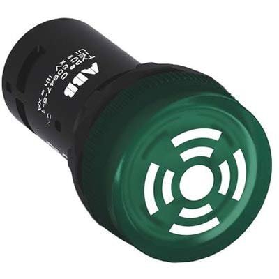 Compact Green LED Buzzer; 22mm Cutout; IP66; IP67; IP69K; Round; 24V ac/dc; 48 mA, CB1-600G