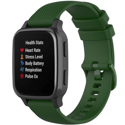 Compatible with Garmin Venu Sq Bands for Women Men, 20mm Quick Release Silicone Replacement Band Wristbands Straps Bracelet Fit for Garmin Vivoactive 3 Music, Forerunner 245 645 (Army Green)