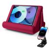 Sttargxing Multi-Angle Tablet Stand with Soft Pad and Net Pocket - Universal Phone and Pad Holder for Lap, Knee, Sofa and Bed (Wine Red) view 1