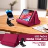 Sttargxing Multi-Angle Tablet Stand with Soft Pad and Net Pocket - Universal Phone and Pad Holder for Lap, Knee, Sofa and Bed (Wine Red) view 2