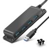 4-Port USB 3.0 Portable Desk Hub,Fixable USB Data Hub 3.0 with 3.3ft/100CM Cable for MacBook, Mac Pro/Mini, iMac, XPS, Surface Pro, Notebook PC, USB Flash Drives, Mobile HDD,Computer and More view 1